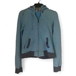 Vintage Y2K Billabong blue zip up hoodie sweatshirt Size XL